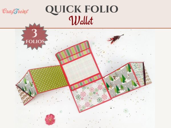 Craftreat Scrapbook Blank Quick Folio Wallet Black, Kraft and White