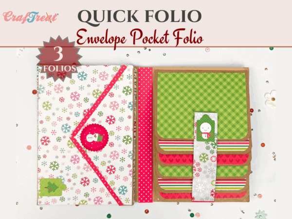 Craftreat Scrapbook Blank Quick Folio Envelope Pocket Black, Kraft and White