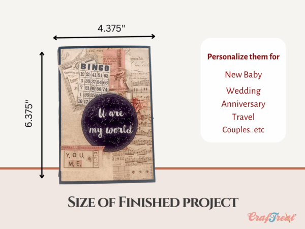 Craftreat Scrapbook Blank Quick Folio Envelope Pocket Black, Kraft and White