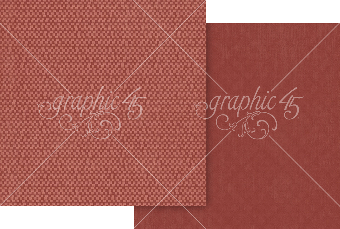 Graphic 45 Ghostly Greetings 12X12 Blood Red Pattern & Solid Sheet