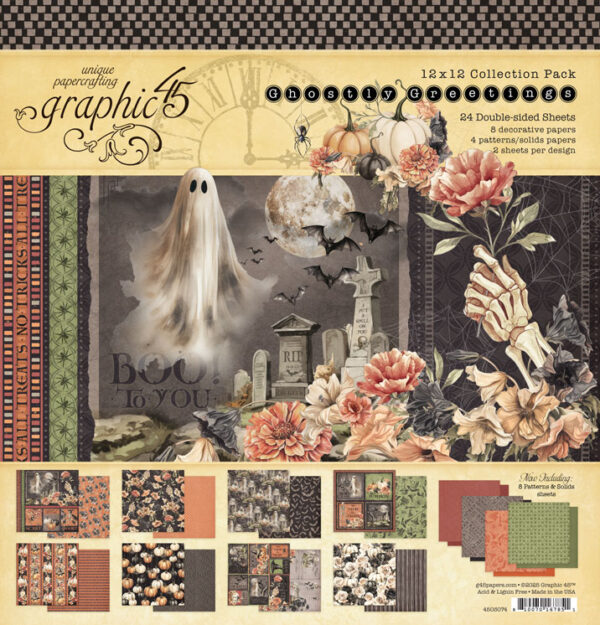 Graphic 45 Ghostly Greetings 12X12 Collection Pack Graphic 45 Ghostly Greetings 12X12 Collection Pack