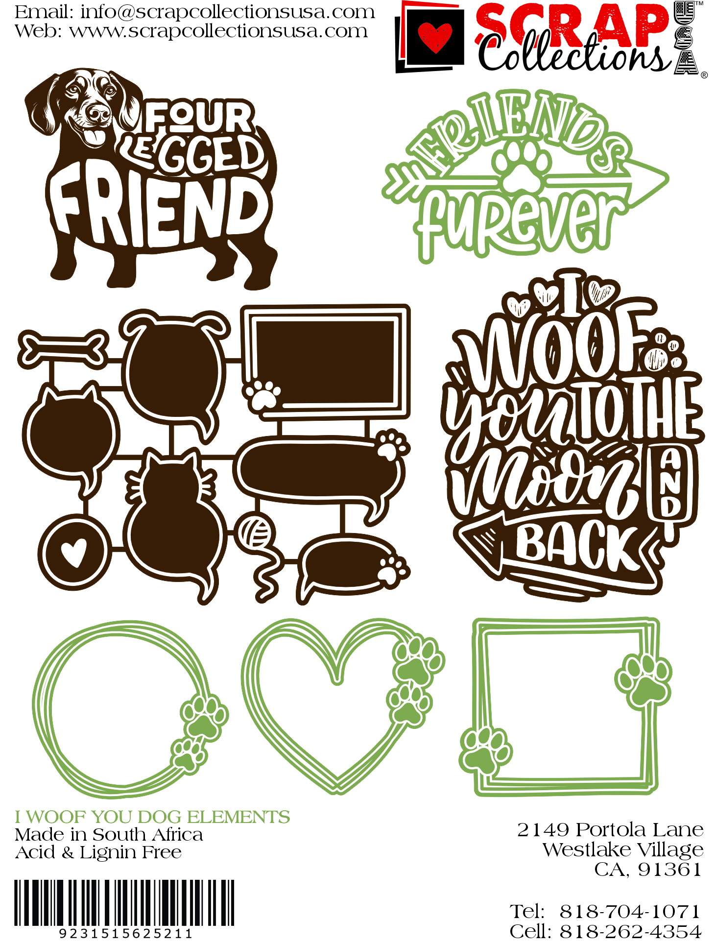 Scrapbook Collections Laser Pack Forever Friends Dog