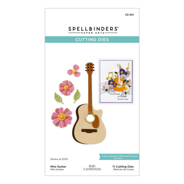 Spellbinders Mini Guitar Etched Dies From the Bibi's Musical Notes Collection By Bibi Cameron