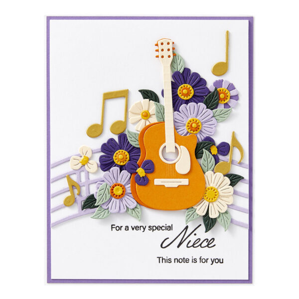 Spellbinders Mini Guitar Etched Dies From the Bibi's Musical Notes Collection By Bibi Cameron