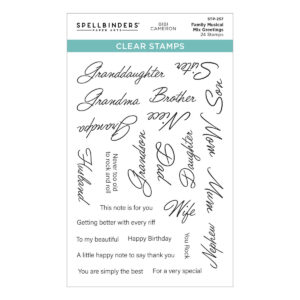 Spellbinders Family Musical Mix Greetings Clear Stamp Set From the Bibi's Musical Notes Collection By Bibi Cameron