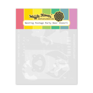 Waffle Flower Nesting Postage Collage Stencil Party Bear