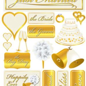 REMINISCE 3-D STICKER JUST MARRIED