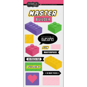 SCRAPBOOK CUSTOMS STICKER BUILDING BLOCK GIRL