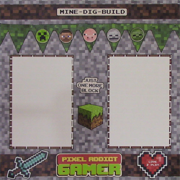 SCRAPBOOK CUSTOMS 12X12 PIXEL ADDICT LEFT