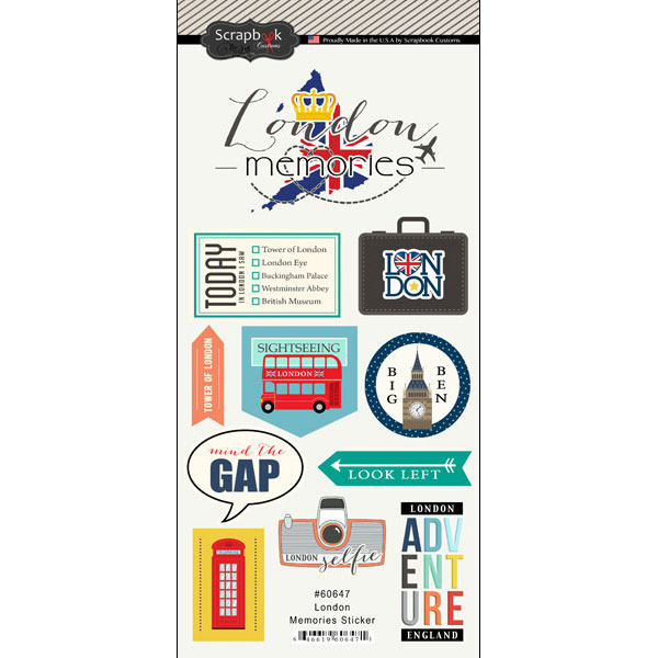 SCRAPBOOK CUSTOMS STICKER TRAVEL LONDON