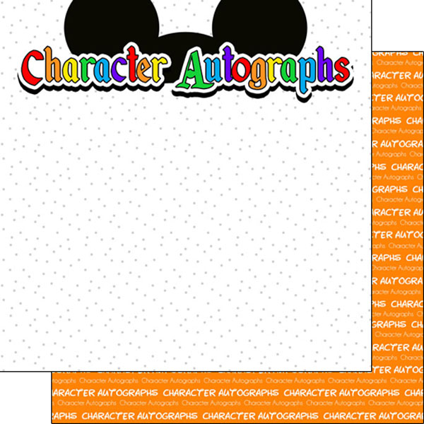 SCRAPBOOK CUSTOMS 12X12 CHARACTER AUTOGRAPHS EARS