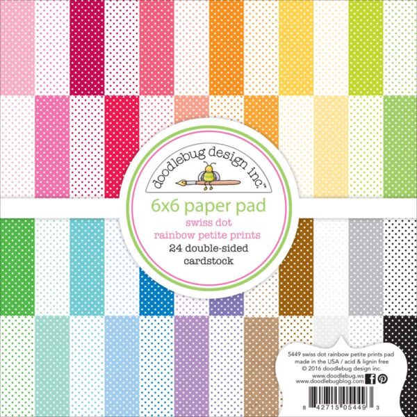 DOODLEBUG SWISS DOT 6X6 RAINBOW