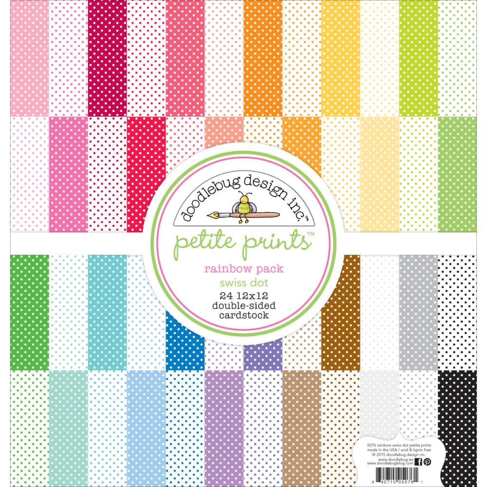 DOODLEBUG PETITE PRINTS 12X12 RAINBOW PACK