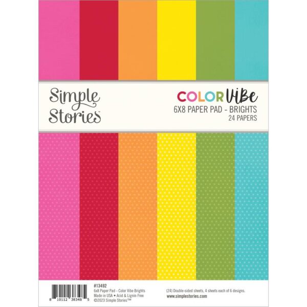 Simple Stories Color Vibe Brights 6X8 Paper Pad