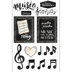 SCRAPBOOK CUSTOMS STICKER MUSIC EMBELLISHMENTS