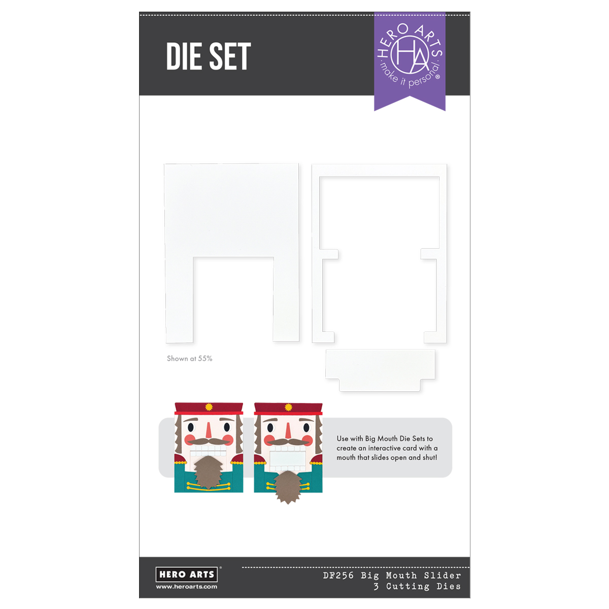 Hero Arts Big Mouth Slider Etched Dies From the Crackin' Christmas Collection