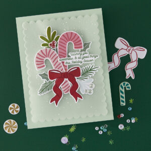 Hero Arts Candy Cane Swag Stamp & Cut Set From the Candy Cane Season Collection
