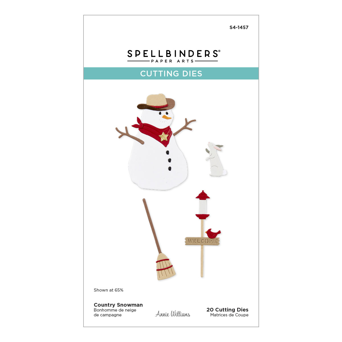Spellbinders Country Snowman Etched Dies From the Country Christmas Collection By Annie Williams