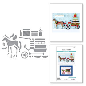 Spellbinders Christmas Horse-drawn Wagon Etched Dies From the Country Christmas Collection By Annie Williams