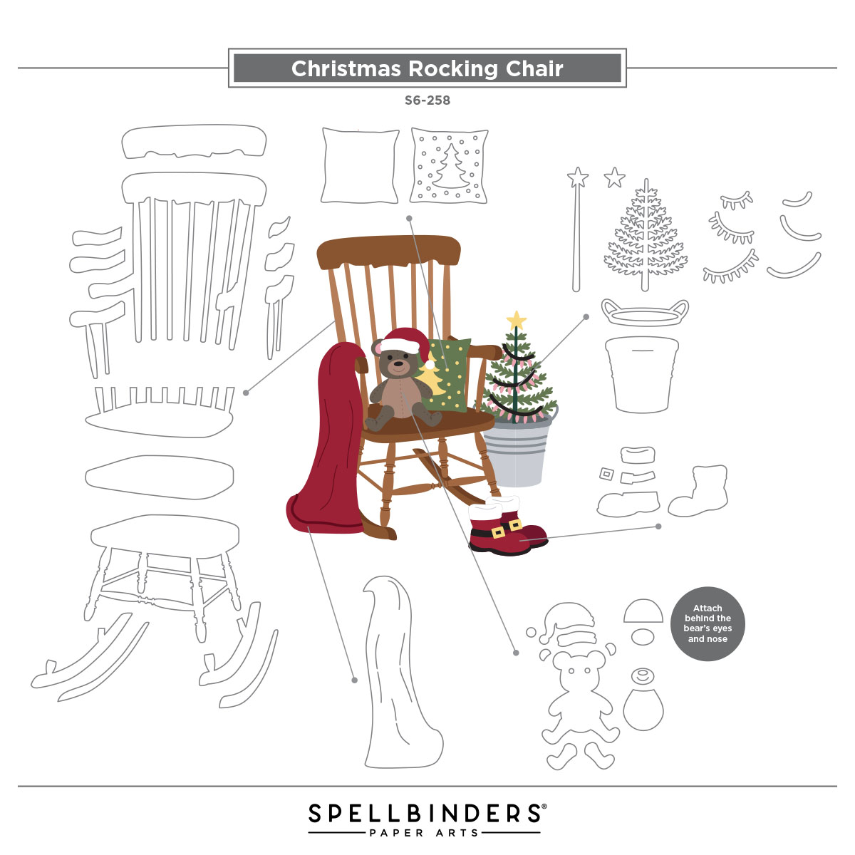 Spellbinders Christmas Rocking Chair Etched Dies From the Country ...