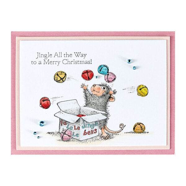 Spellbinders Jingle Bell Wishes Cling Rubber Stamp Set From the House-mouse Tree-mendous Christmas Collection