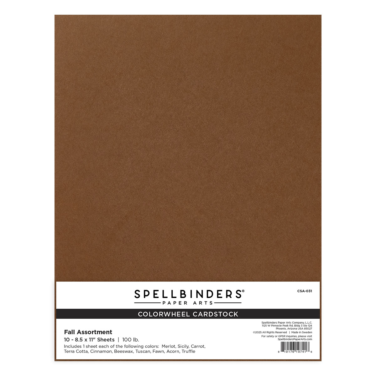 Spellbinders Fall Assortment Colorwheel Cardstock 8.5 X 11" - 10 Sheets