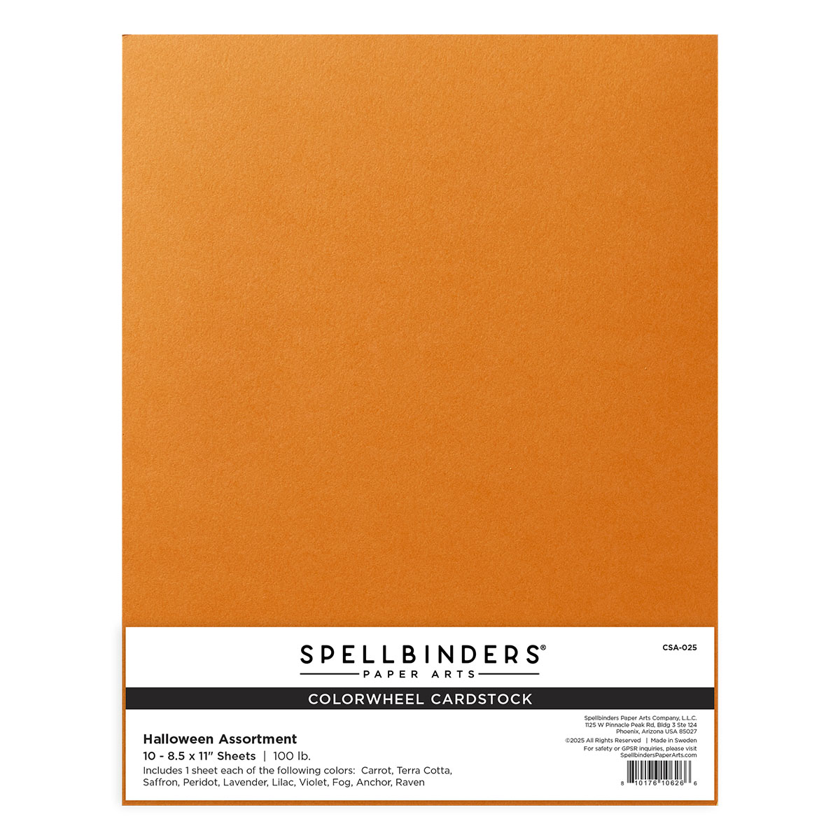 Spellbinders Halloween Assortment Colorwheel Cardstock 8.5 X 11" - 10 Sheets