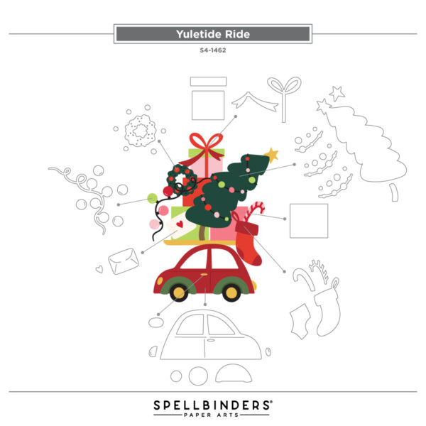 Spellbinders Yuletide Ride Etched Dies From the Wonderland Collection