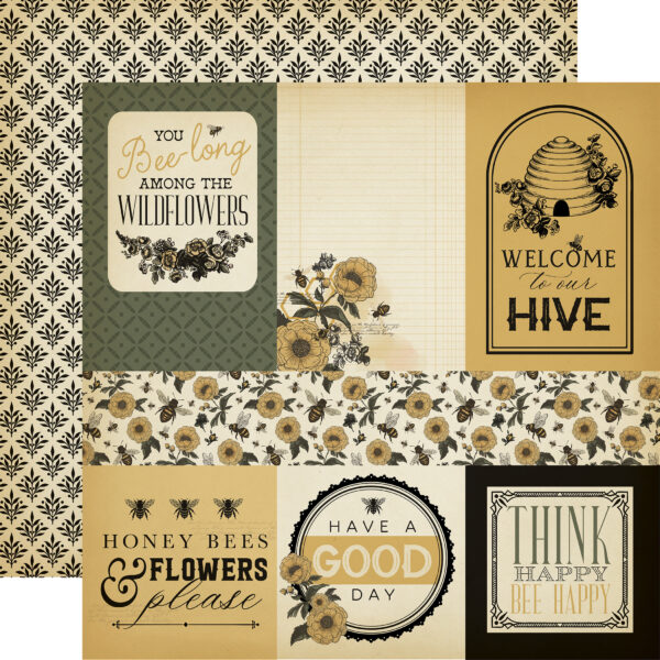 Carta Bella Honey Bee 12X12 Multi Journaling Cards Carta Bella Honey Bee 12X12 Multi Journaling Cards