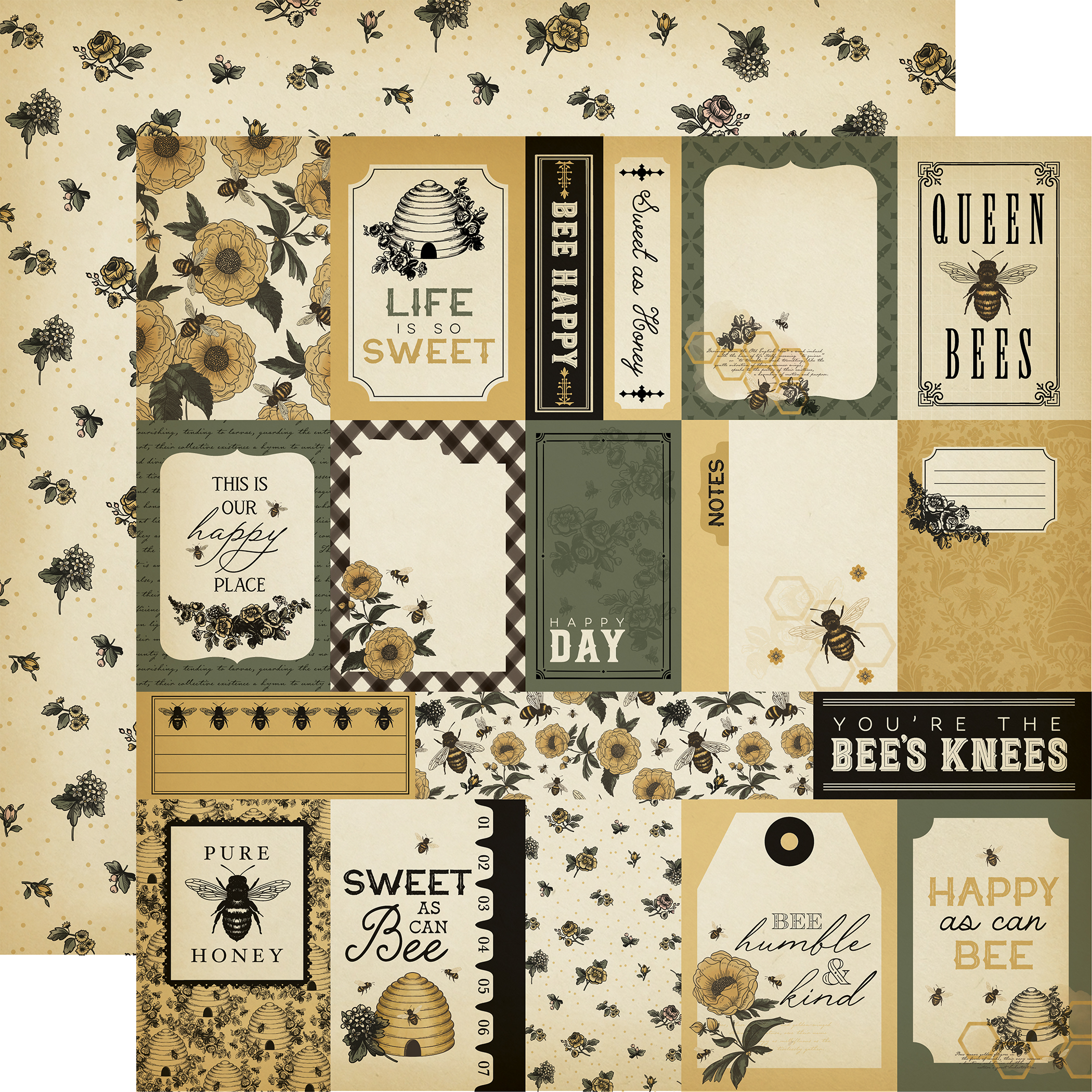 Carta Bella Honey Bee 12X12 Honey Journaling Cards
