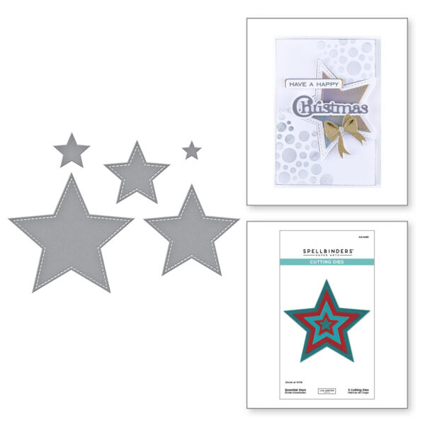 Spellbinders Essential Stars Etched Dies From the All About Christmas Collection By Lisa Horton