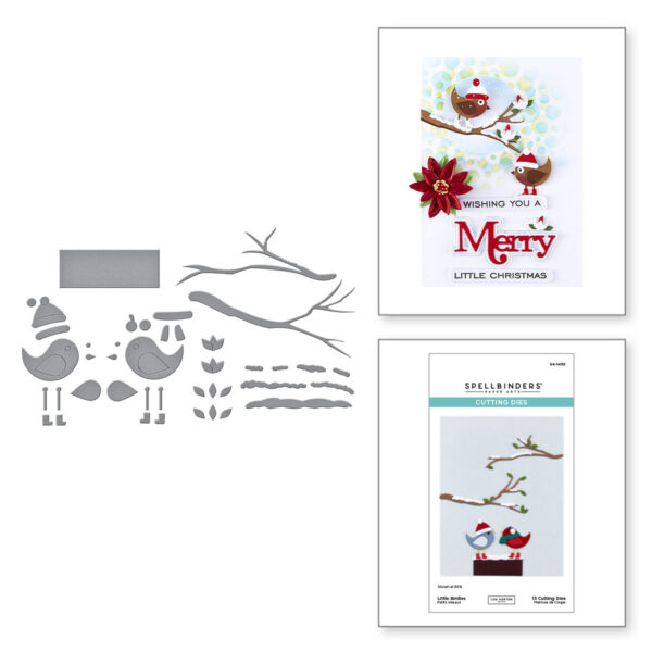 Spellbinders Little Birdies Etched Dies From the All About Christmas Collection By Lisa Horton