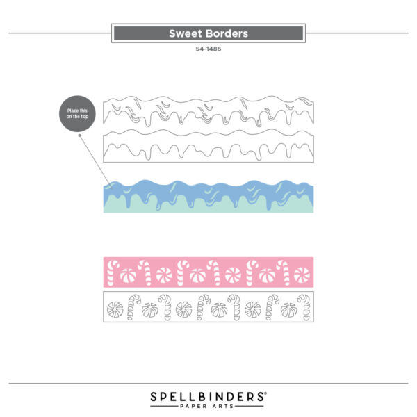 Spellbinders Sweet Borders Etched Dies From the Candy Christmas Collection By Stamperia