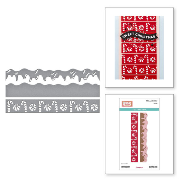 Spellbinders Sweet Borders Etched Dies From the Candy Christmas Collection By Stamperia
