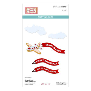 Spellbinders Gingerbread Plane & Banners Etched Dies From the Candy Christmas Collection By Stamperia