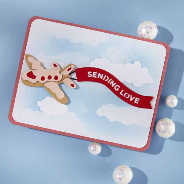 Spellbinders Gingerbread Plane & Banners Etched Dies From the Candy Christmas Collection By Stamperia