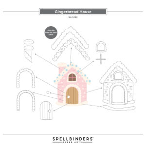 Spellbinders Gingerbread House Etched Dies From the Candy Christmas Collection By Stamperia