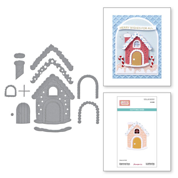 Spellbinders Gingerbread House Etched Dies From the Candy Christmas Collection By Stamperia