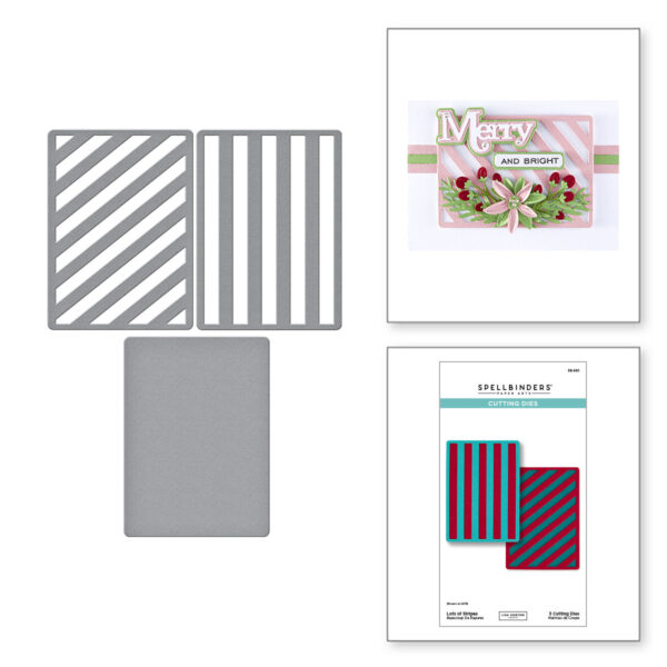Spellbinders Lots of Stripes Etched Dies From the All About Christmas Collection By Lisa Horton
