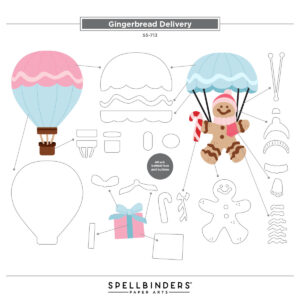 Spellbinders Gingerbread Delivery Etched Dies From the Candy Christmas Collection By Stamperia