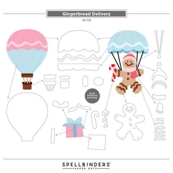 Spellbinders Gingerbread Delivery Etched Dies From the Candy Christmas Collection By Stamperia
