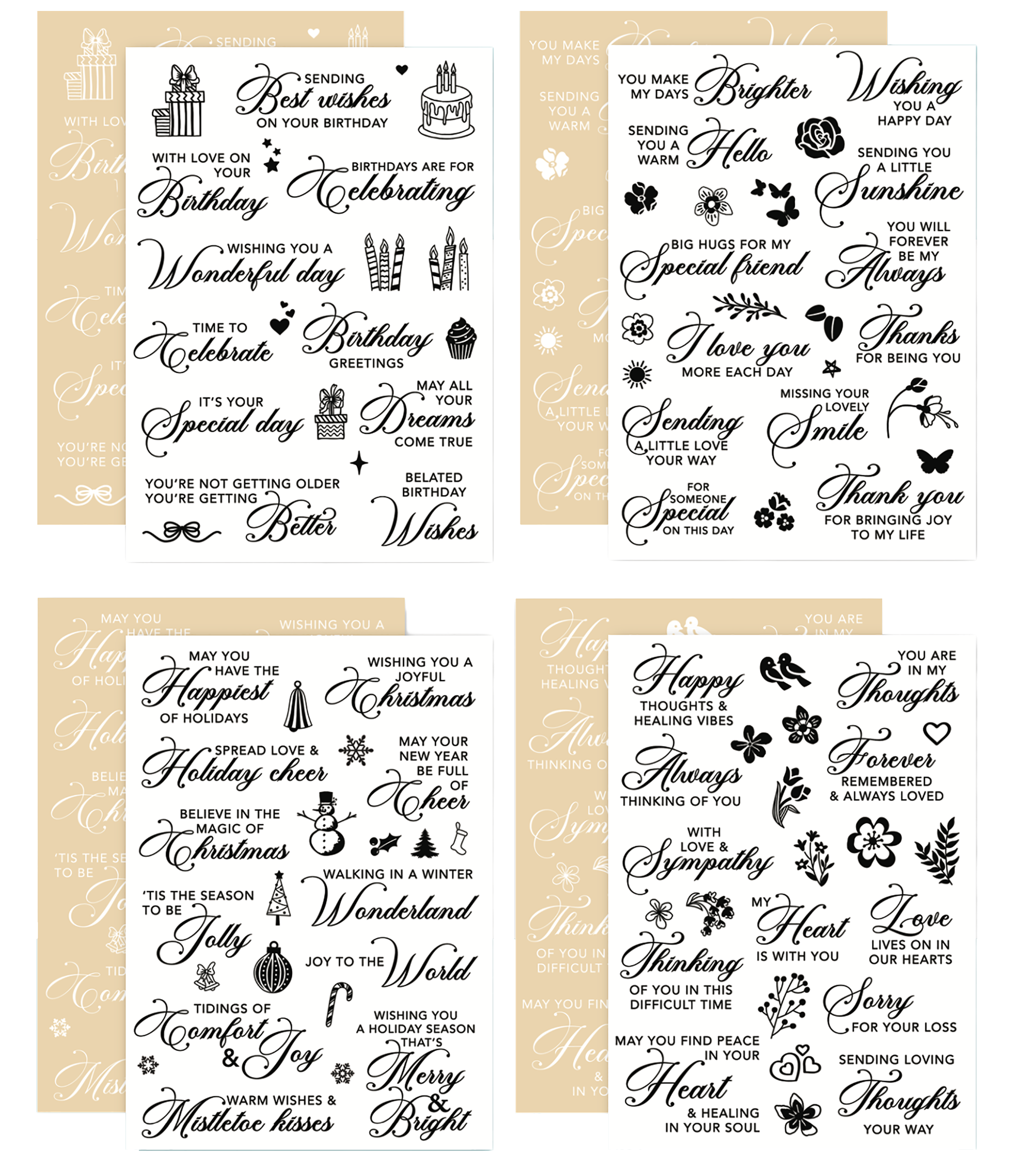 LDRS Sentimental Rub-on Transfers Bundle I: Black & White