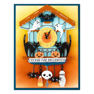 Spellbinders Halloween Tick Tock Etched Dies From the Cuckoo Cottage Collection