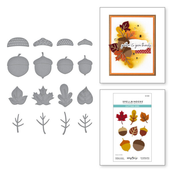 Spellbinders Falling Leaves Etched Dies From the Autumn Archives Collection By Kelly Bangs