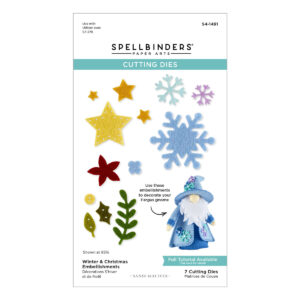 Spellbinders Winter & Christmas Embellishments Etched Dies From the 3D Felt Décor Collection By Sandi Maciver