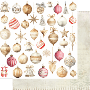 Uniquely Creative Home For Christmas 12X12 Vintage Baubles Paper