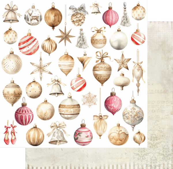 Uniquely Creative Home For Christmas 12X12 Vintage Baubles Paper Uniquely Creative Home For Christmas 12X12 Vintage Baubles Paper