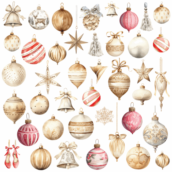 Uniquely Creative Home For Christmas 12X12 Vintage Baubles Paper