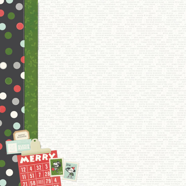 Simple Stories Say Cheese Classic Mouse 12X12 Christmas Merry Magic