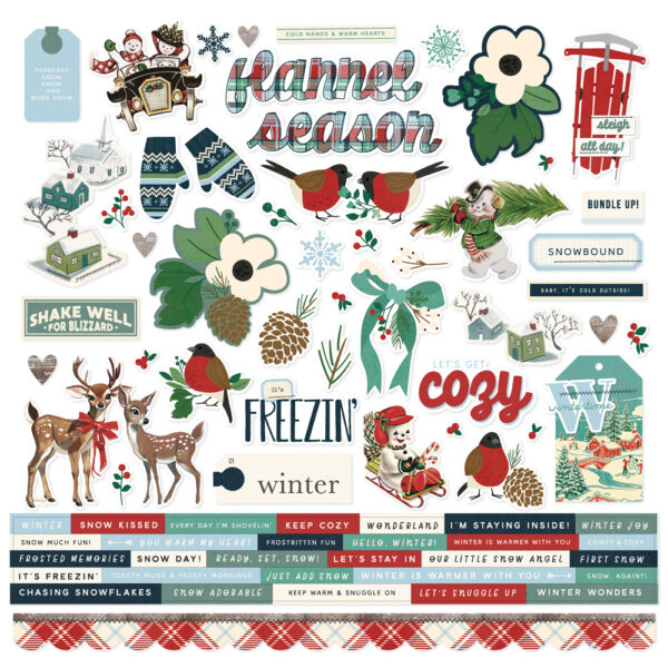 Simple Stories Simple Vintage Flannel Season Cardstock Stickers Simple Stories Simple Vintage Flannel Season Cardstock Stickers